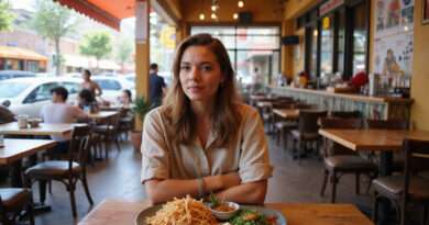 Young backpacker at a vibrant restaurant in מסעדות באנטופגסטה צ'ילה