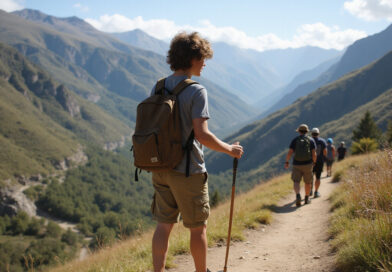 Backpacker exploring אטרקציות בקחאמרקה פרו in scenic Cusco, Peru
