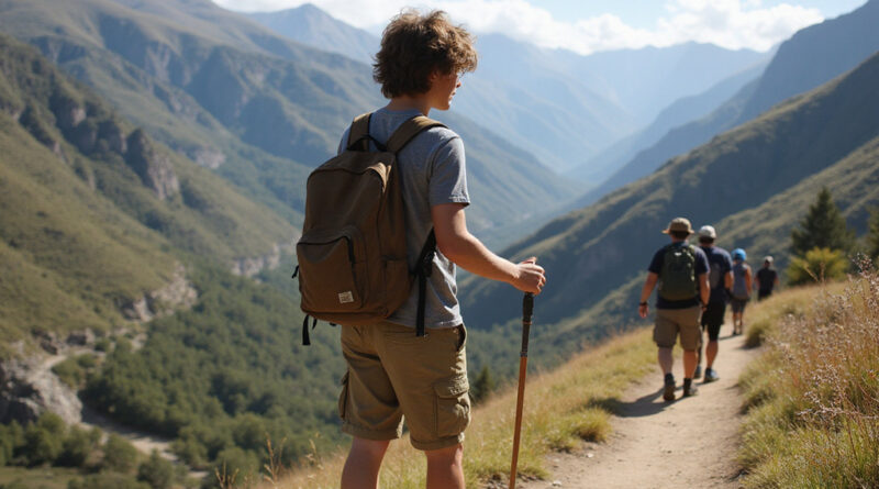 Backpacker exploring אטרקציות בקחאמרקה פרו in scenic Cusco, Peru