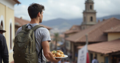 Young backpacker exploring אטרקציות בקופיאפו צ'ילה and local dishes