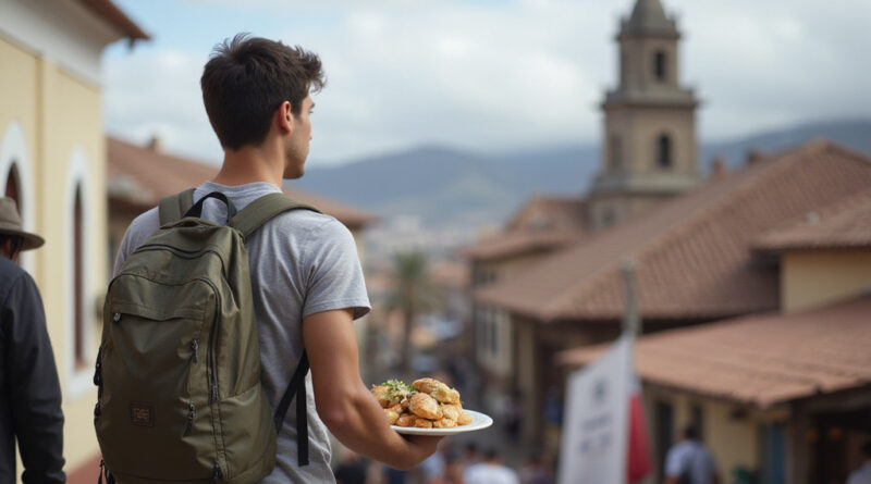 Young backpacker exploring אטרקציות בקופיאפו צ'ילה and local dishes