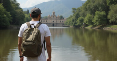 Backpacker exploring attractions in Monpox, Colombia