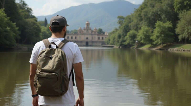 Backpacker exploring attractions in Monpox, Colombia