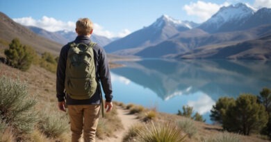 Young backpacker exploring אטרקציות בפורטו וראס צ'ילה landscape