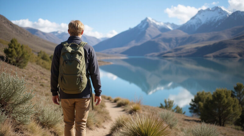 Young backpacker exploring אטרקציות בפורטו וראס צ'ילה landscape