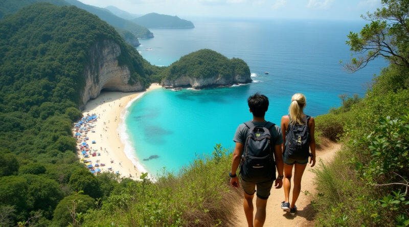 Backpackers exploring popular אטרקציות בטיירונה קולומביה attractions