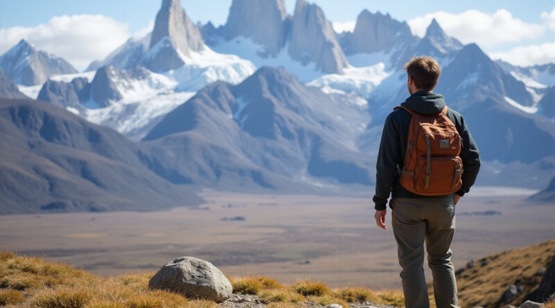 Young backpacker overlooking Torres del Paine, אטרקציות בואל דה אלקי צ'ילה