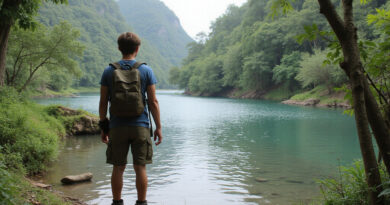 Backpacker exploring אטרקציות בנואבה ונציה קולומביה in Nuquí, Colombia