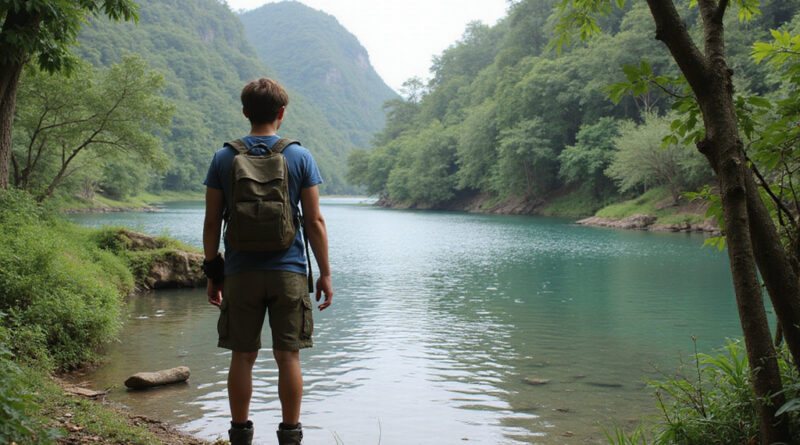 Backpacker exploring אטרקציות בנואבה ונציה קולומביה in Nuquí, Colombia