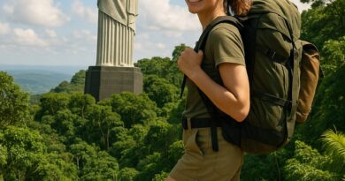 Backpacker exploring famous Brazilian attractions אטרקציות בברזיליה ברזיל