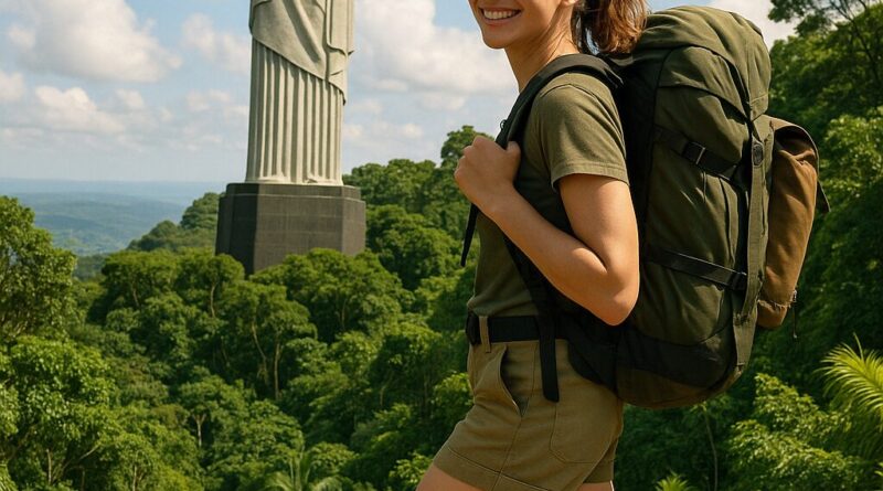 Backpacker exploring famous Brazilian attractions אטרקציות בברזיליה ברזיל
