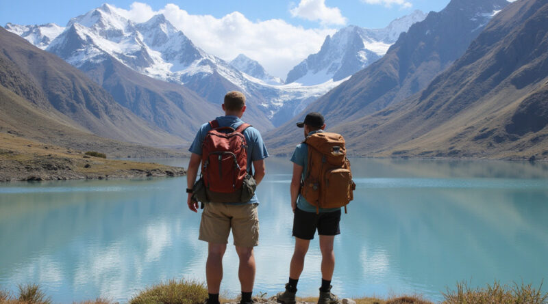 Young backpackers exploring breathtaking אטרקציות בקויאי צ'ילה landscapes
