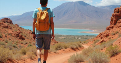 Young adult backpacker exploring La Guajira, Colombia