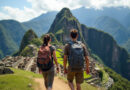 Backpackers on a trekking trail towards Machu Picchu, Peru