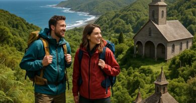 Man and woman backpacking טרקים בצ'ילואה צ'ילה scenic landscapes