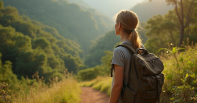 Young backpacker exploring trails in Olinda, Brazil