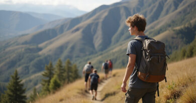 Backpacker exploring breathtaking אטרקציות בפונו פרו landscapes