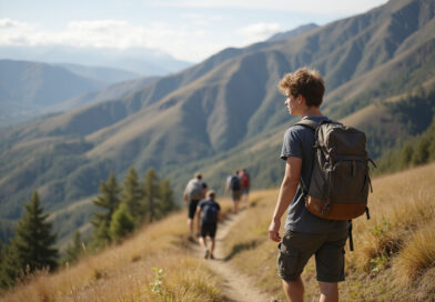 Backpacker exploring breathtaking אטרקציות בפונו פרו landscapes