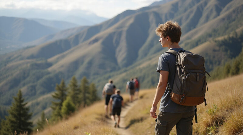 Backpacker exploring breathtaking אטרקציות בפונו פרו landscapes