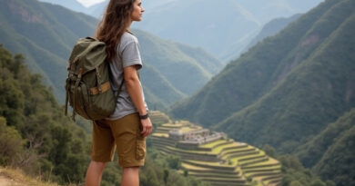 Young backpacker overlooking Choquequirao, Peru in המלצות על צ'יקליו פרו outfit