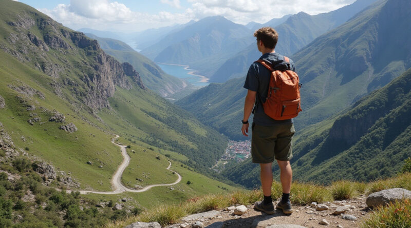 מטייל צעיר מתקוף את הנופים המרהיבים של לה סרנה, צ'ילה