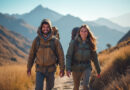 Young backpackers hiking treks in Arequipa, Peru