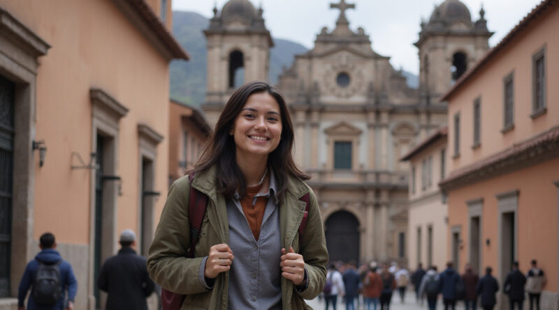 Backpacker exploring טרקים בקוסקו פרו Incan architecture