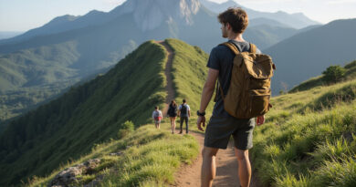 Young adult backpacker trekking in Serra dos Órgãos, Brazil