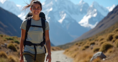 Young backpacker trekking alone on טרקים בפיוראי פרו trail amidst Andean peaks.