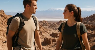 Young couple trekking in San Pedro de Atacama, Chile