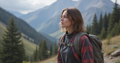 Young adult backpacker on a trek in Santiago, Chile