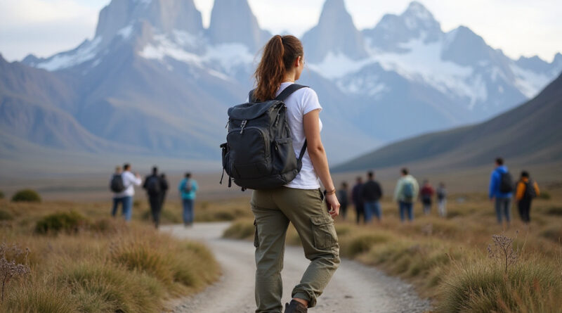 Young woman backpacking in recommended Torres Del Paine hostels, Chile