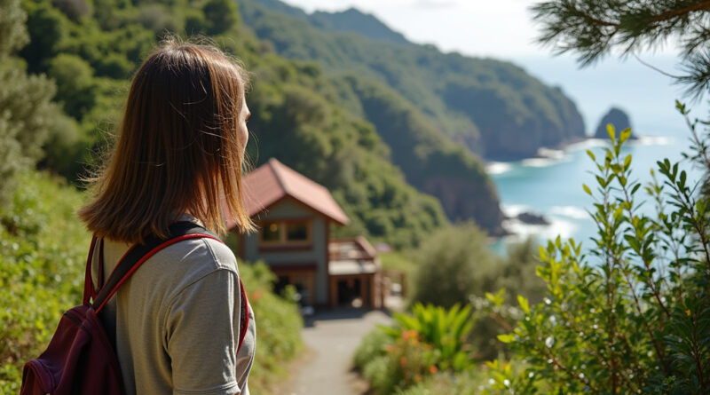 Backpacker exploring recommended hostel in Chiloe, Chile