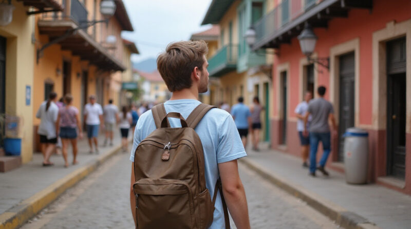 Backpacker observing vibrant Monpox, Colombia, הוסטלים מומלצים במונפוקס קולומביה