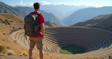Young backpacker at the recommended hostel in Moray, Peru