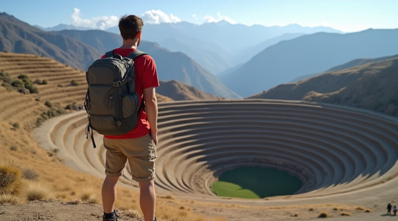 Young backpacker at the recommended hostel in Moray, Peru
