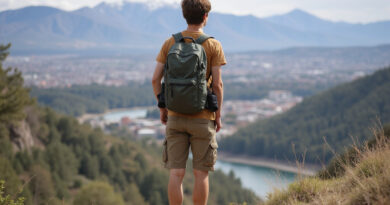 Young backpacker admiring scenic Temuco, Chile, הוסטלים מומלצים בטמוקו צ'ילה-themed travel blog.