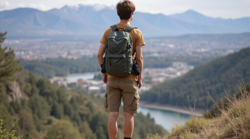 Young backpacker admiring scenic Temuco, Chile, הוסטלים מומלצים בטמוקו צ'ילה-themed travel blog.