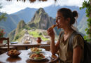 Young backpacker enjoying a meal in מסעדות במאצ'ו פיצ'ו פרו