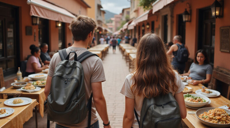 Backpackers exploring מסעדות בנאסקה פרו culinary scene