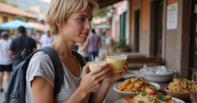 Young backpacker enjoying local cuisine in מסעדות בקחאמרקה פרו