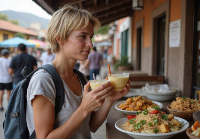 Young backpacker enjoying local cuisine in מסעדות בקחאמרקה פרו