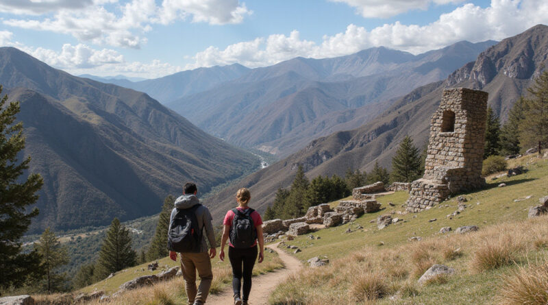 Backpackers exploring iconic landmarks of Cusco, Peru