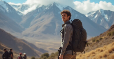 Young adult backpacker exploring Valle de Elqui in Chile