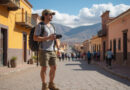Young backpacker exploring הוסטלים מומלצים בפונו פרו's streets and architecture