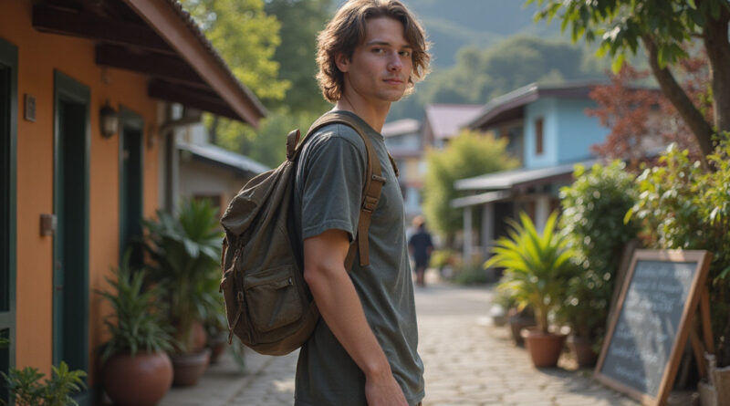 Backpacker at recommended hostel in Pucon, Chile