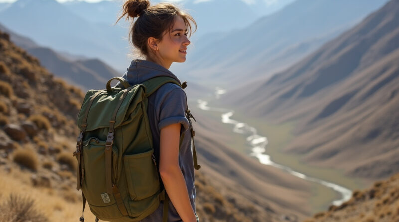 Adventurous backpacker in Coquimbo, Chile near Elqui Valley