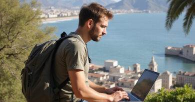 Young backpacker exploring Lima Peru and working in a recommended hostel