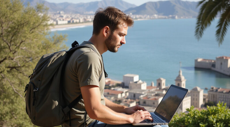 Young backpacker exploring Lima Peru and working in a recommended hostel