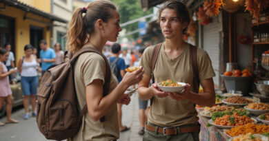 Backpackers exploring gastronomy at מסעדות בקמפוס דו ז'ורדאו ברזיל.